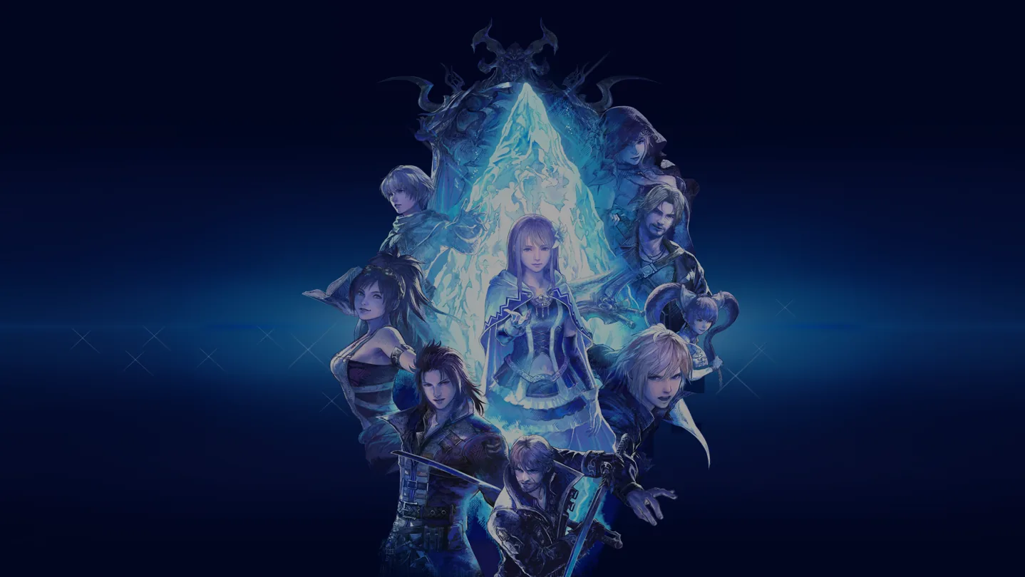 Official Final Fantasy Resonance Steam background art showing the game's dark HD-2D fantasy scene